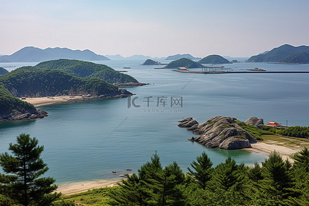 朝鲜的风景和热带岛屿
