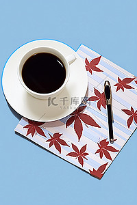 一封信图背景图片_桌上放着一杯咖啡一封信和一支笔