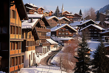 瑞士洛桑滑雪胜地小镇