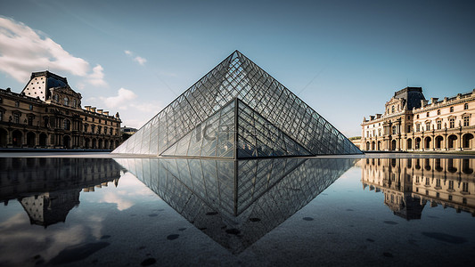 巴黎背景图片_卢浮宫建筑历史背景