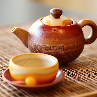 茶背景图片_桌上的小壶和茶