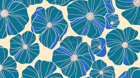 蓝色平铺简约纹理小花的背景图7