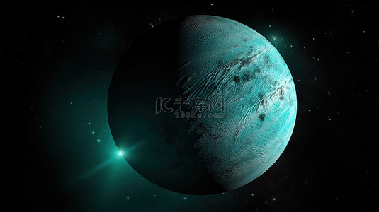 宇宙浩瀚背景图片_浩瀚太空中的 3d 天王星