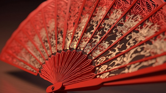 奶油红富士背景图片_数字 3d 中的中国手扇