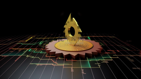 网站内容基于危地马拉的恒星币加密货币上升图的 3D 渲染