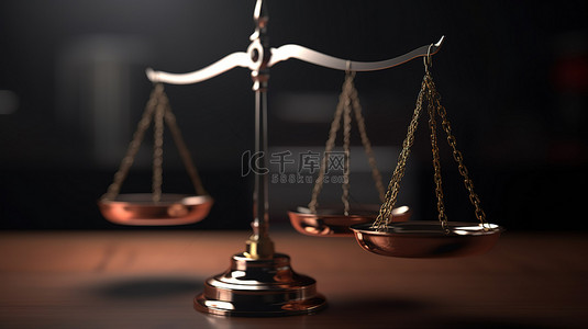 法律字幕条背景图片_3d 中木槌的不公正司法尺度以及不公平对法律制度的影响