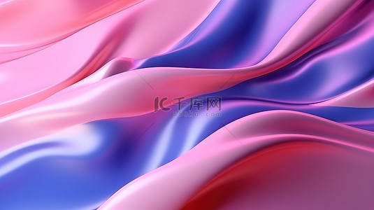 渐变背景图片_精致的粉色流体抽象背景，带有蓝色渐变 3D 艺术渲染