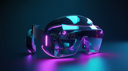 科技智能VR体验背景图片_未来游戏体验 metaverse vr 眼镜在 3d 卡通风格渲染中传输数据