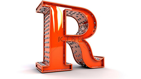 r背景背景图片_白色背景上字符 r 的 3d 孤立插图