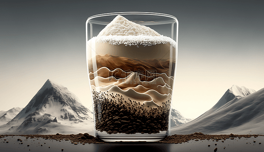 饮料创意背景图片_雪顶咖啡创意广告展示背景