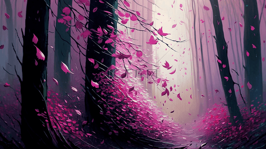 梦幻紫花背景图片_梦幻紫色森林背景