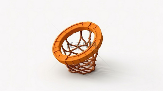 粘土风格儿童篮球框，白色背景 3D 渲染玩具
