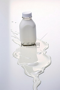 牛奶瓶流过地板