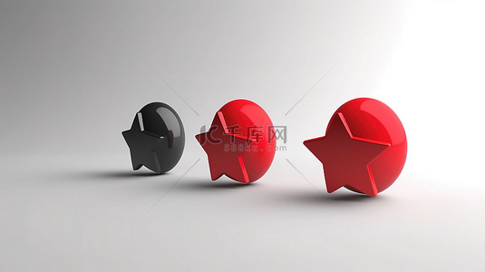 漓江三星船背景图片_语音气泡对话与白色背景上的三星图标 3D 插图，用于客户评级反馈概念
