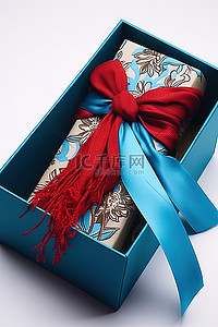 带围巾的狐狸背景图片_一条围巾和一条围巾在礼盒里