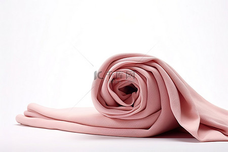 围巾背景图片_白色背景上的柔软粉色围巾