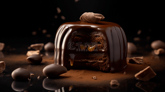 美食甜点蛋糕背景图片_巧克力坚果甜品美食摄影广告背景