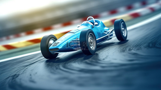 赛车赛道背景图片_赛道上超速赛车的 3d 插图
