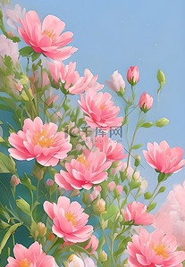 叶子边框背景图片_花朵鲜花粉色