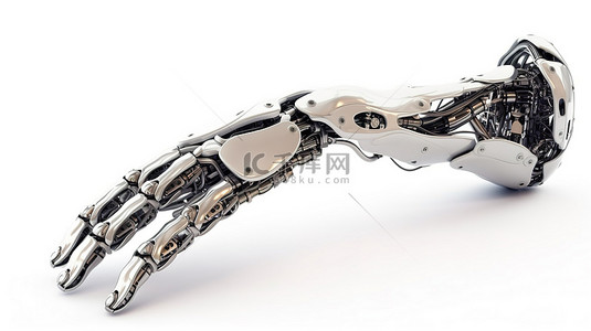 3d 渲染的机器人或机器人手的孤立白色背景握手