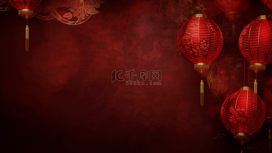 红色灯笼中国传统节日广告背景