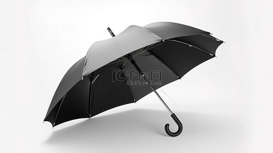 时尚时尚的白色背景伞，采用现代奢华设计 3D 渲染
