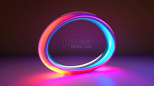 发光圆形背景图片_3d 渲染的 RGB 发光圆形形式
