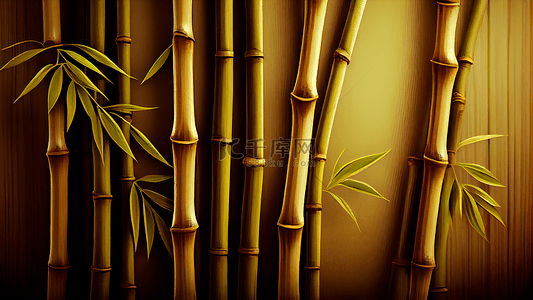 竹子黄色背景