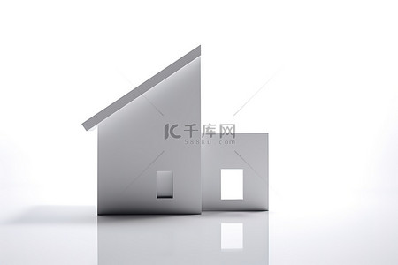 白色背景下的房屋模型