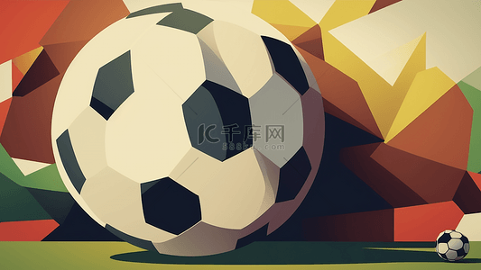 足球比赛图背景图片_足球彩色几何背景