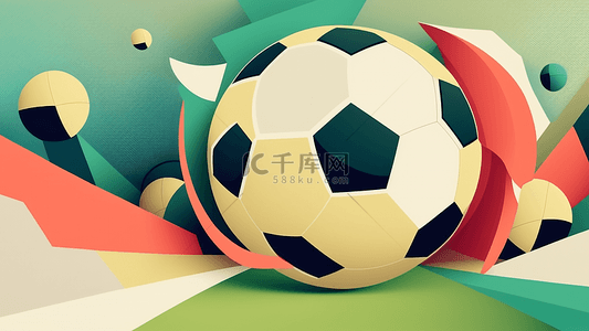 世界杯背景背景图片_足球红绿色几何背景