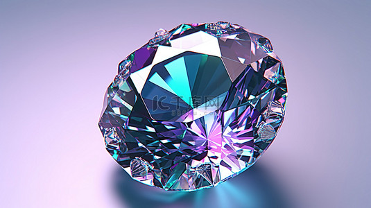 圆形紫翠玉宝石的 3d 渲染