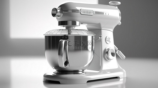 榨汁机背景图片_3D 前视图复古厨房用具单色老式搅拌机