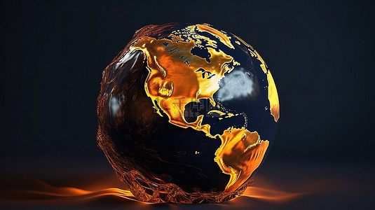 美国宇航局对欧洲和非洲石油工业中地球周围原油流的 3D 渲染