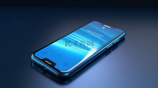 手机场景展示背景图片_运动中的蓝色手机的时尚 3D 渲染模型