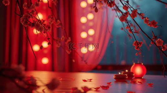 过年新年春节中式室内装饰红色灯笼喜庆的背景19