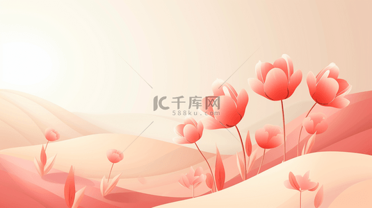 温馨背景图片_简约粉色花瓶树枝花朵的背景3