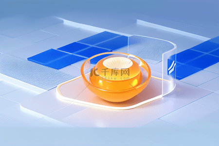 蓝白背景背景图片_3D立体金融商务办公蓝白ICON图标背景3