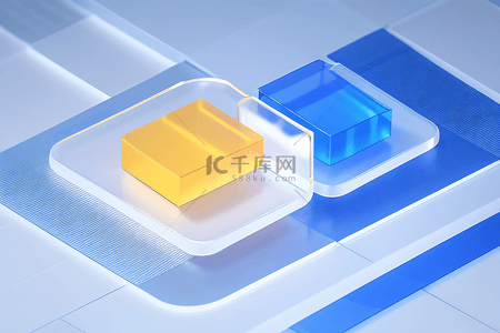 3D立体金融商务办公蓝白ICON图标背景7