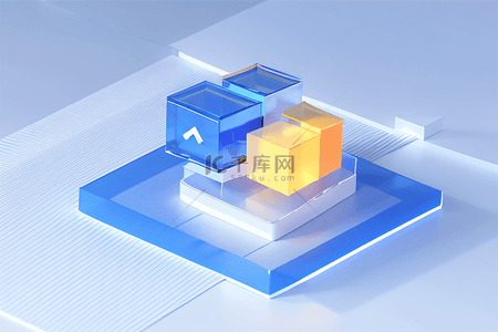 团购icon背景图片_3D立体金融商务办公蓝白ICON图标背景0