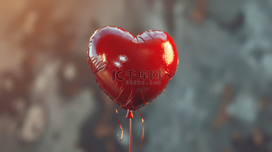 风景背景图片_简约唯美浪漫下红色爱心气球的背景图3