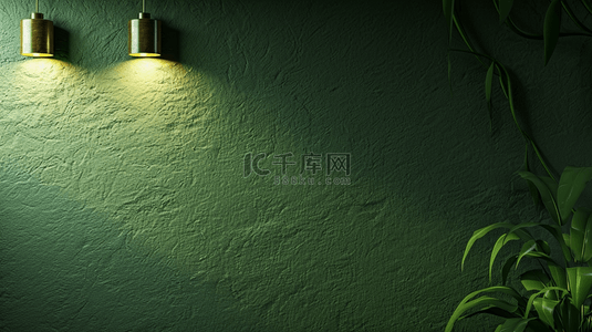 绿色简约场景光芒照射在墙面地面的背景3