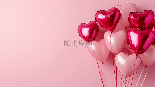 温馨浪漫粉红色爱心气球的图片3