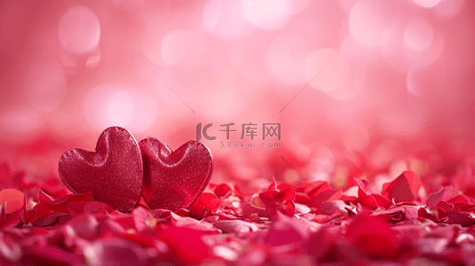 红色爱心摆放背景图片_唯美浪漫红色爱心花瓣的背景图20