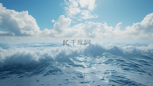 沙滩图背景图片_蓝天白云大海沙滩海浪的背景图4