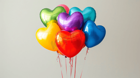 彩色的心型气球摄影1