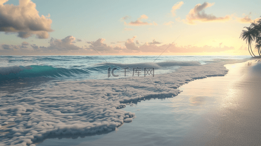 大海浪花背景背景图片_蓝天白云大海沙滩海浪的背景图19