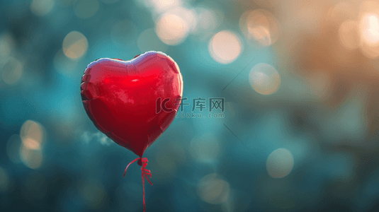 简约唯美浪漫下红色爱心气球的背景图8