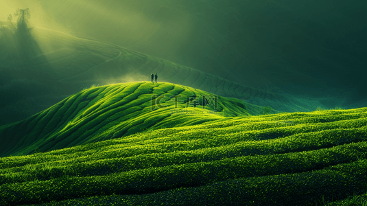 电脑背景图片_春天山野晨曦风光春天风景壁纸背景图