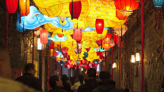 春节新年氛围元宵节灯会花灯灯笼